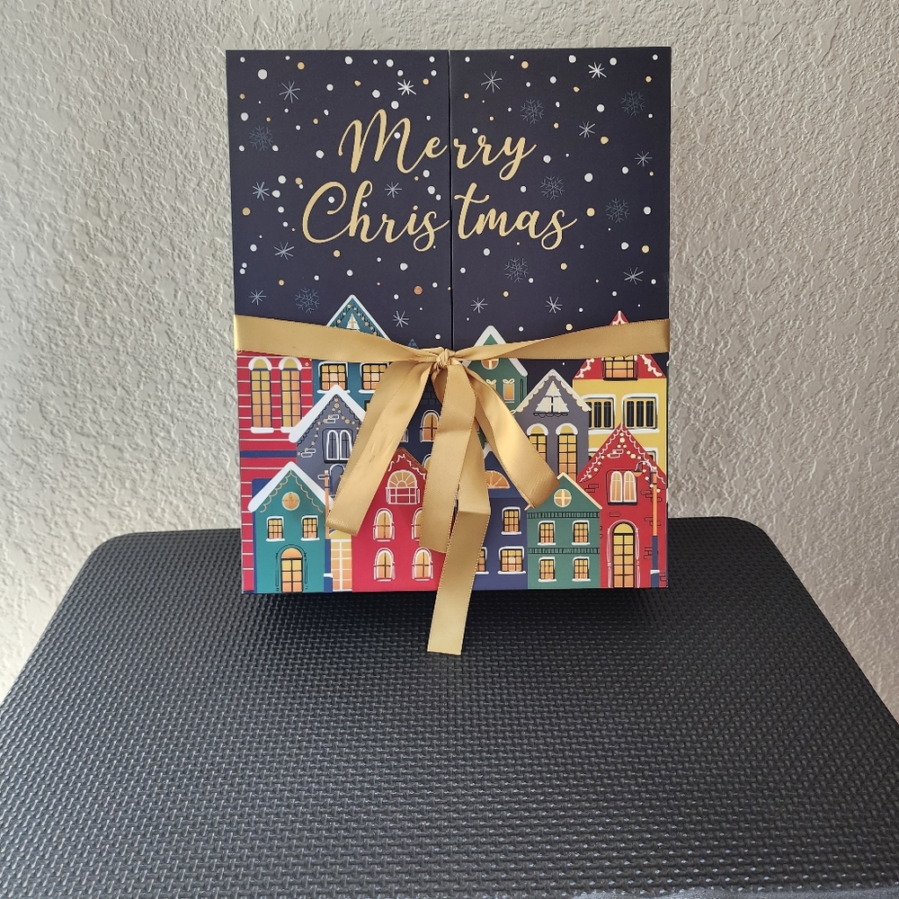 Christmas Paper Advent Calendar Book w/LED Lighting